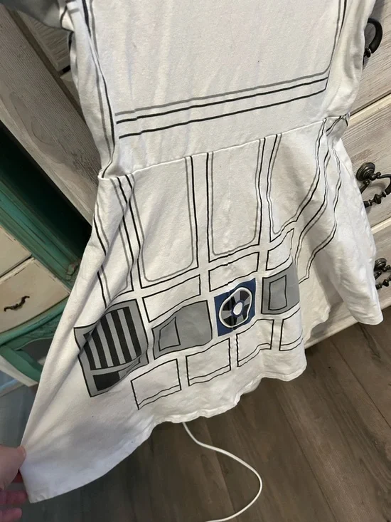 Star Wars R2D2 Mighty Fibe Graphic Tee Skater Dress - White & Gray XL - Picture 5 of 5